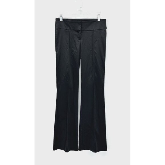 vintage 90s BEBE pants trousers mid rise satin flare bell bottom black 8 - Picture 1 of 8